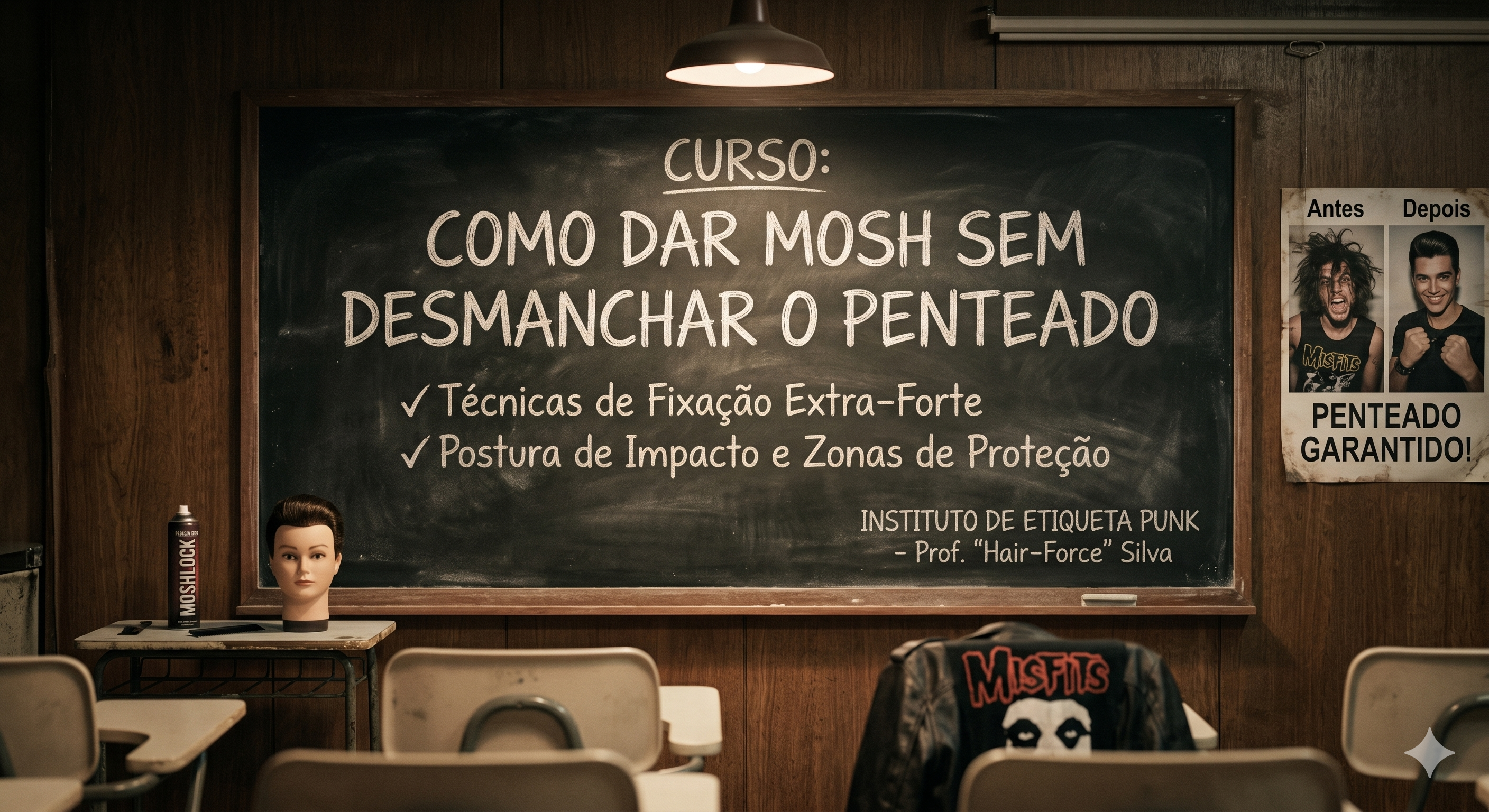 Curso: "Como dar mosh sem desmanchar o penteado"